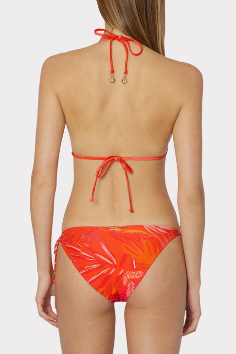 Tropical Palm Print Bikini Bottom Coral Multi Image 3 of 4