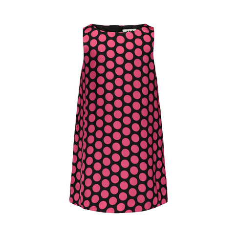 Milly Minis Little Girls Dot Print Shift Dress White/Black Image 1 of 4
