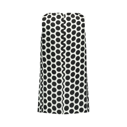 Milly Minis Little Girls Dot Print Shift Dress White/Black Image 4 of 4