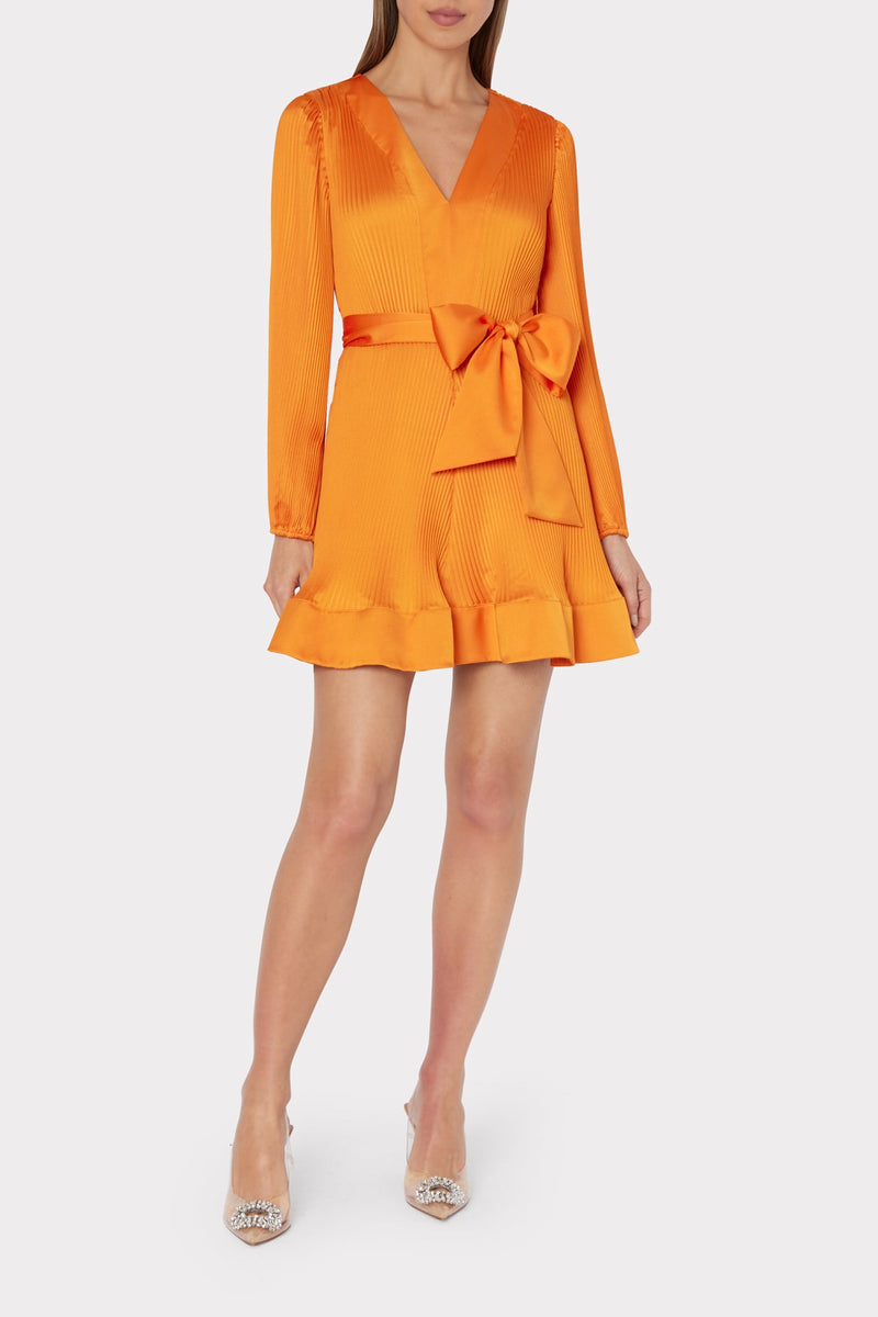 Liv Satin Pleated Dress