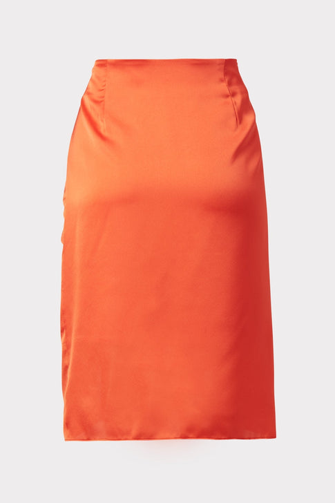 Liza Satin Wrap Skirt Coral Image 4 of 4