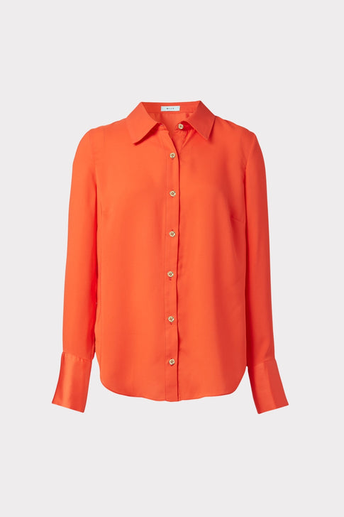 Lacey Satin Top Coral Image 1 of 4