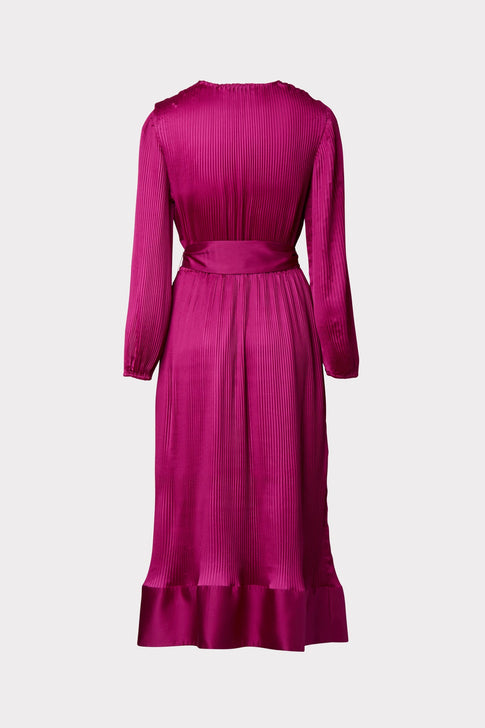 Vivianna Pleated Satin Dress 3