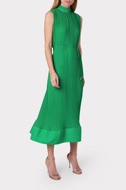 Melina Solid Pleated Dress 1