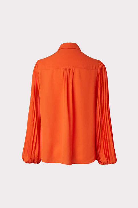 Lina Pleated Blouse Coral Image 4 of 4
