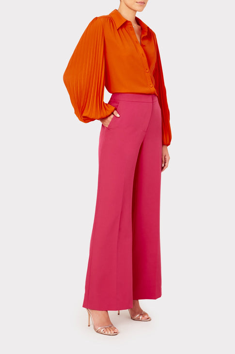 Lina Pleated Blouse Coral Image 2 of 4
