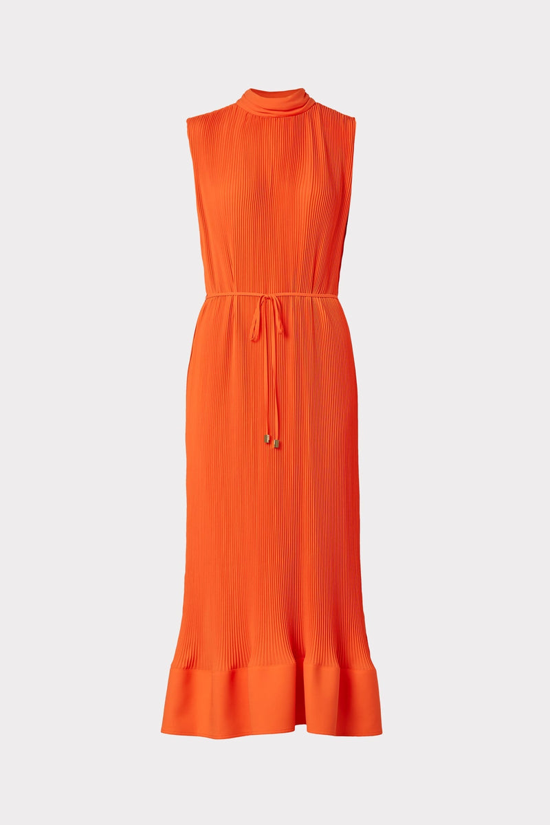 Melina Solid Pleated Dress