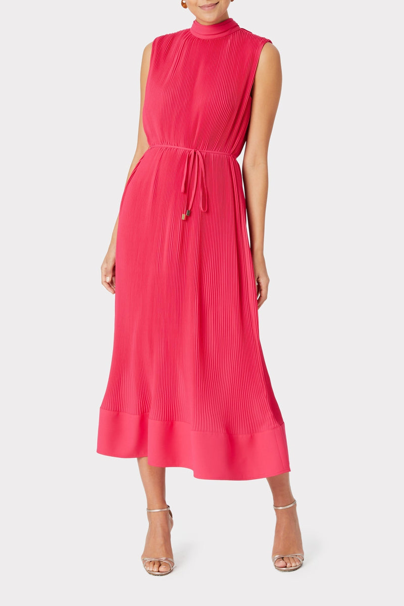 Melina Solid Pleated Dress