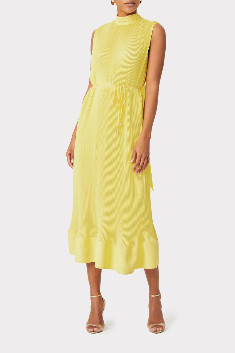 Melina Solid Pleated Dress