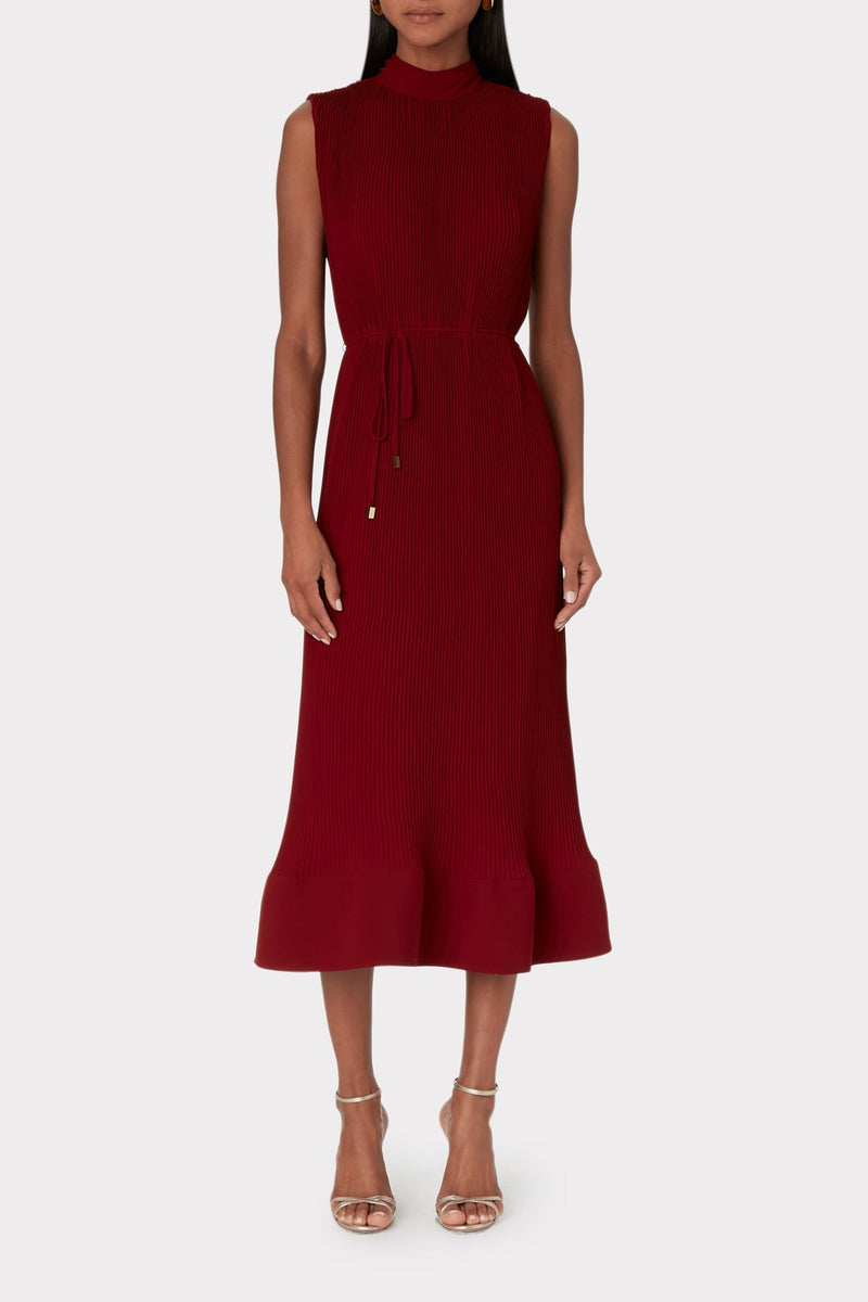 Melina Solid Pleated Dress