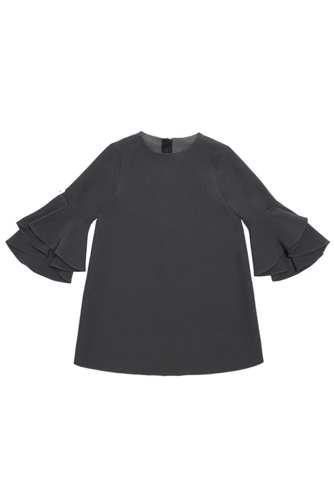 Milly Minis Italian Cady Nicola Dress SLATE GREY Image 1 of 2