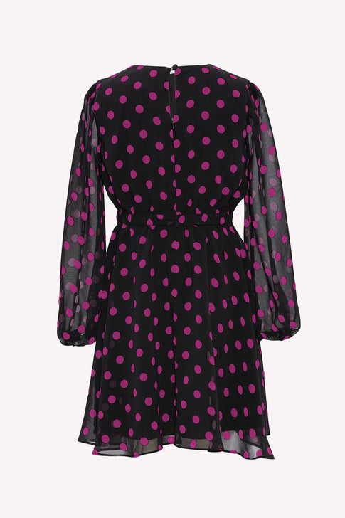 Mini Elma Polkadot Dress Black/Pink Image 2 of 2