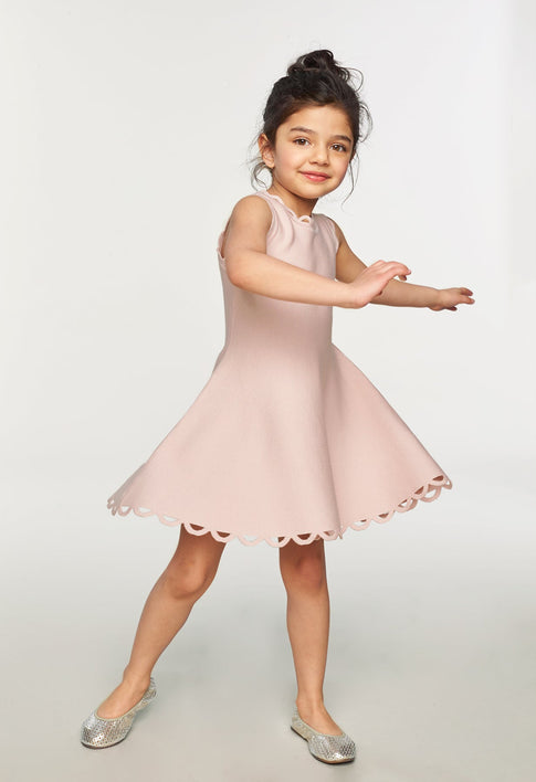 Milly Minis Eyelet Flare Dress PALE PINK Image 1 of 1