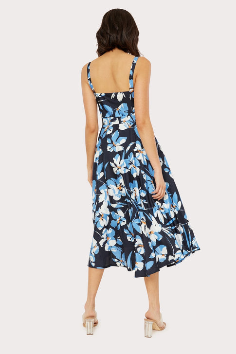 Hibiscus Print Bustier Midi Dress 1