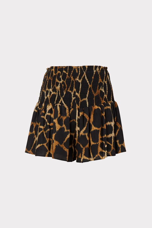 Wendy Giraffe Print Linen Shorts 3