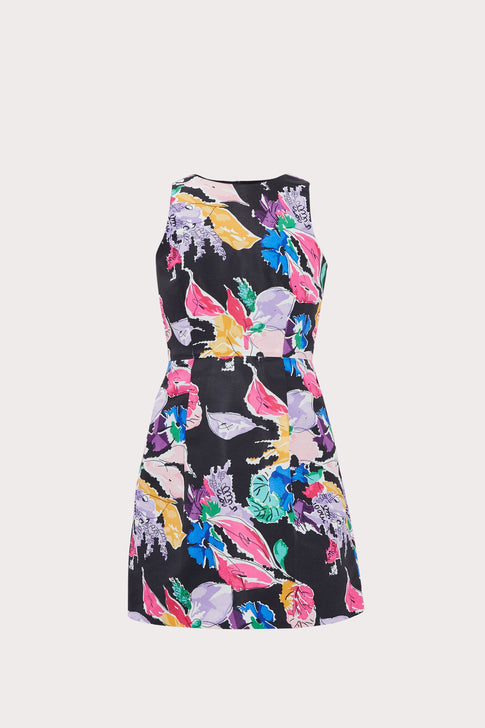 Milly Minis Bouquet Faille Anabelle Dress Black Multi Image 1 of 4