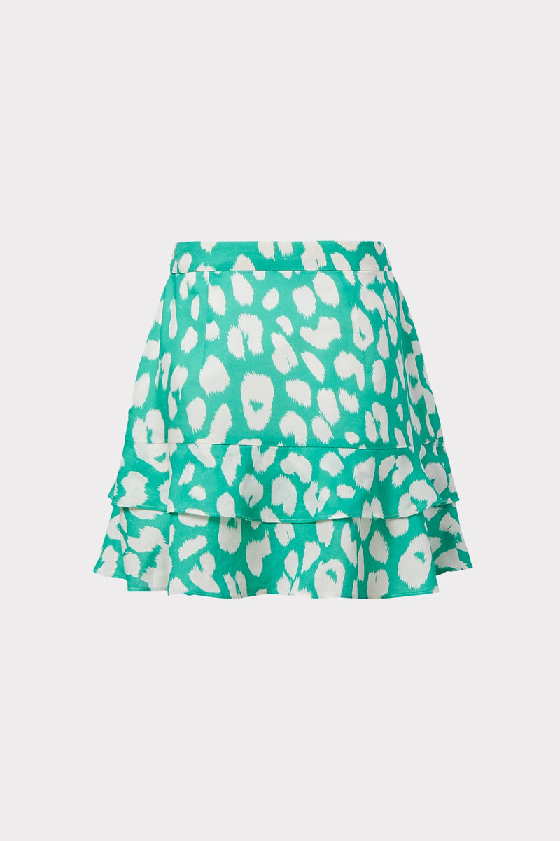 Milly Minis Milan Jungle Leopard Linen Skirt