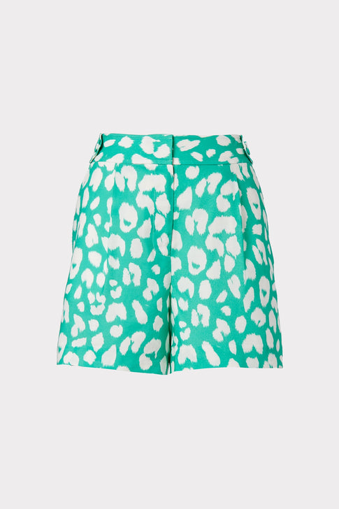 Madison Jungle Leopard Linen Shorts 0