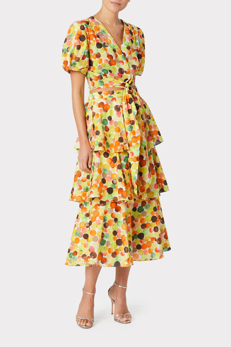 Nellie Watercolor Bubble Poplin Skirt