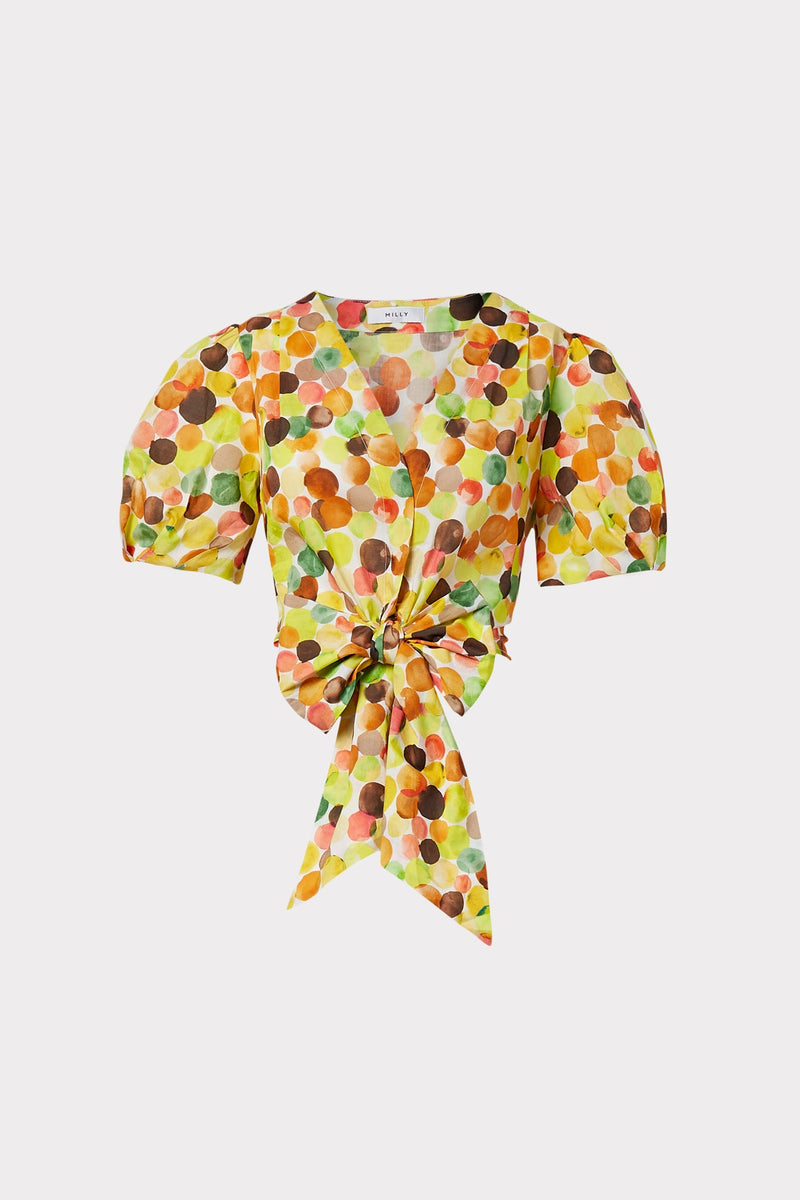 Marilyn Watercolor Bubble Poplin Top