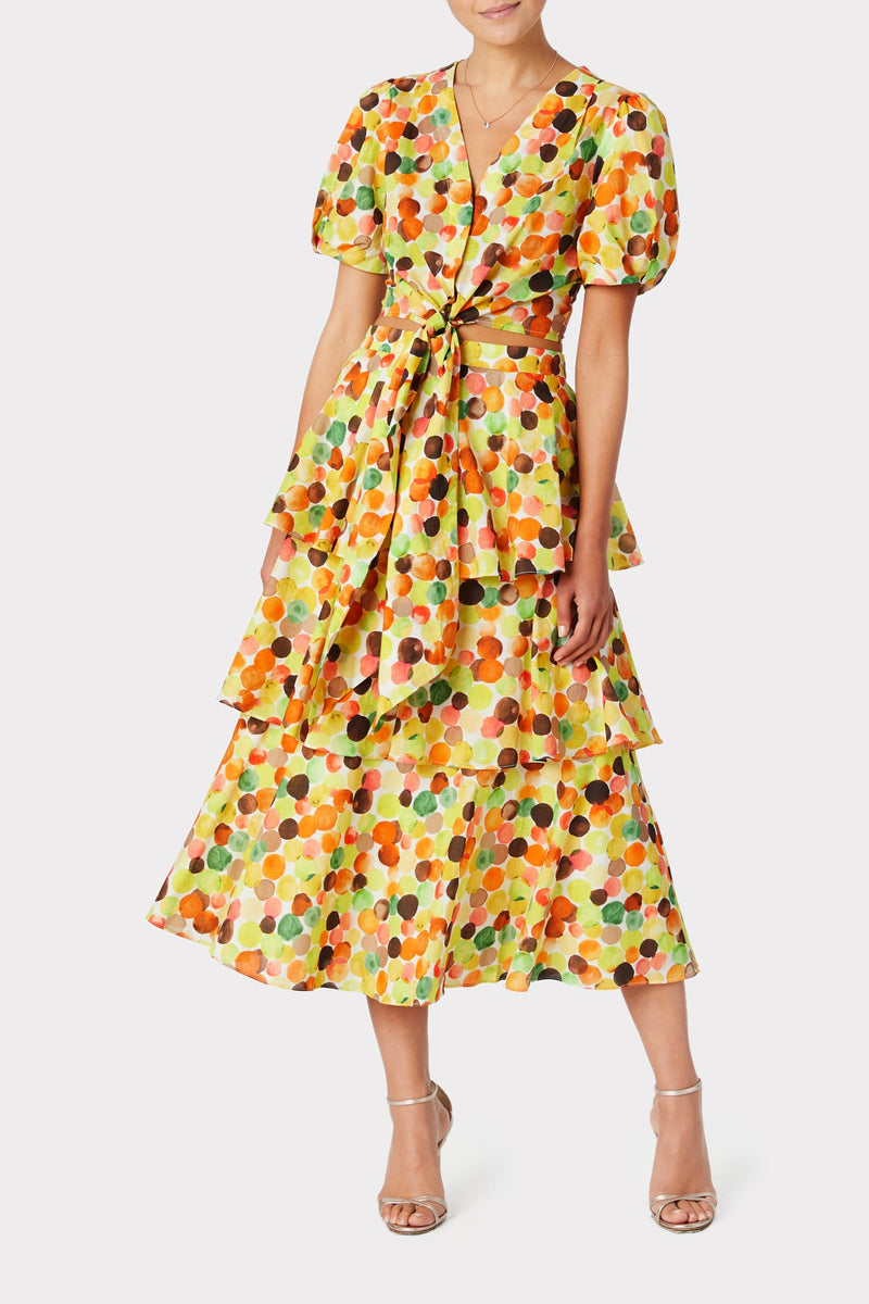 Marilyn Watercolor Bubble Poplin Top