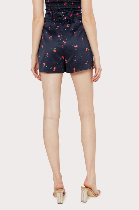 Cherry Print Flowy Tie Shorts 1