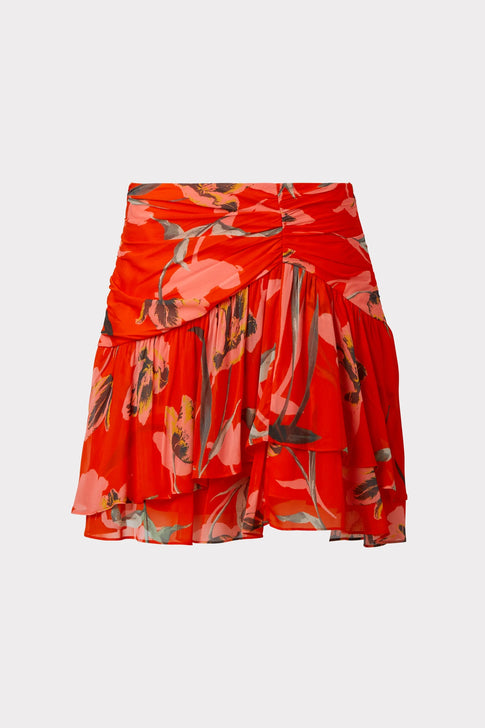 Mira Floating Botanica Skirt Coral Multi Image 1 of 4