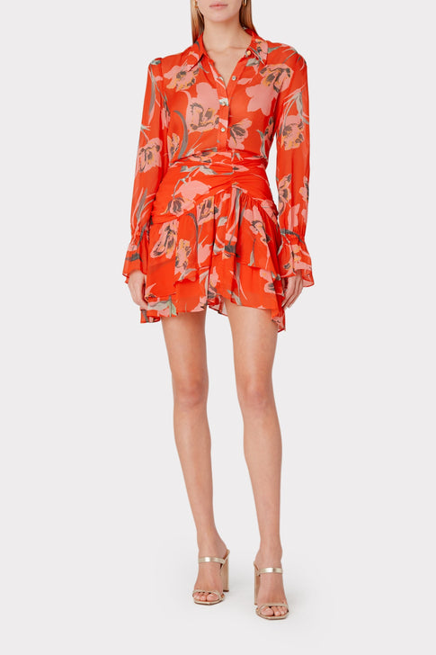 Mira Floating Botanica Skirt Coral Multi Image 2 of 4