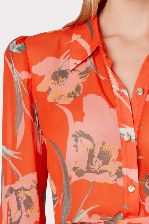 Lacey Floating Botanica Blouse Coral Multi Image 3 of 4