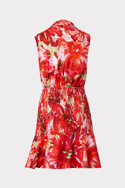 Nora Brushstroke Floral Poplin Dress 3