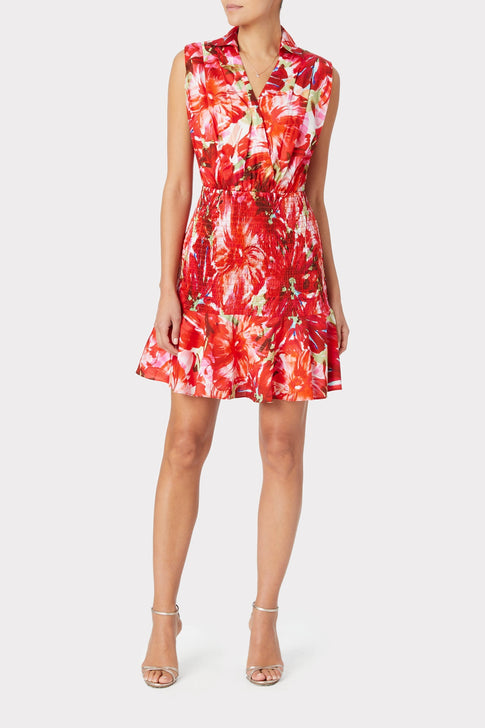 Nora Brushstroke Floral Poplin Dress 1