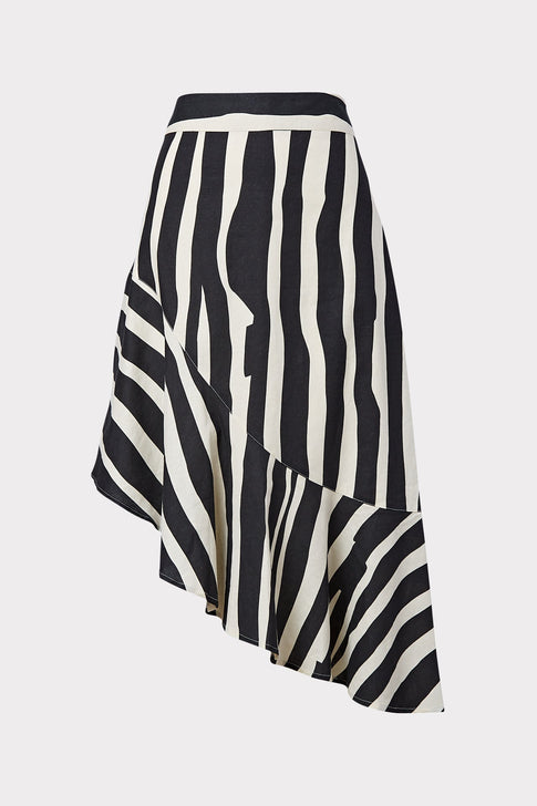 Lucy Abstract Zebra Linen Skirt 0