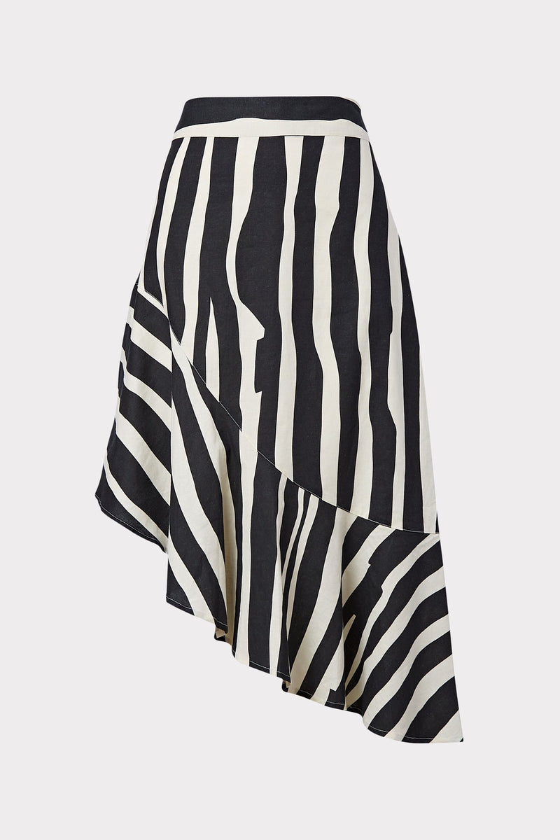 Lucy Abstract Zebra Linen Skirt