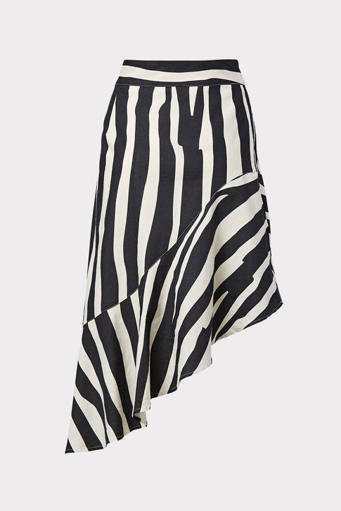 Lucy Abstract Zebra Linen Skirt 3