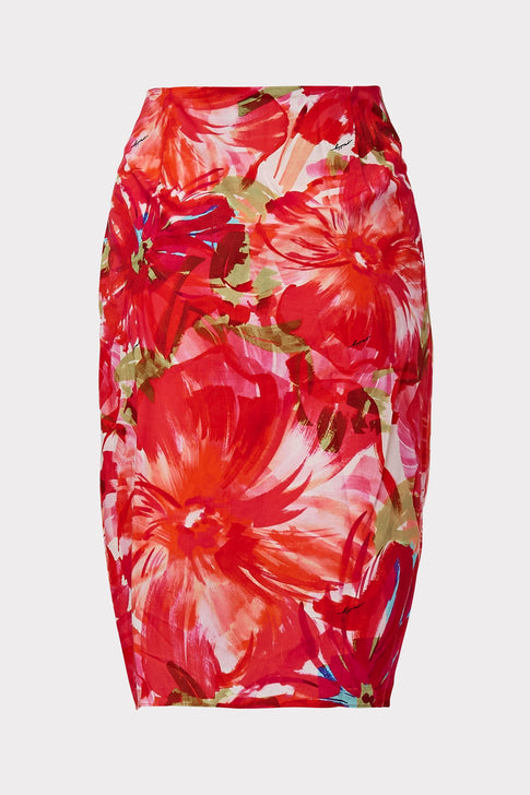 Liza Brushstroke Floral Poplin Wrap Skirt 3