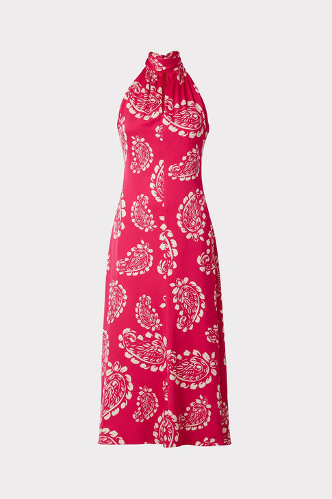 Adrian Paisley Print Dress 0