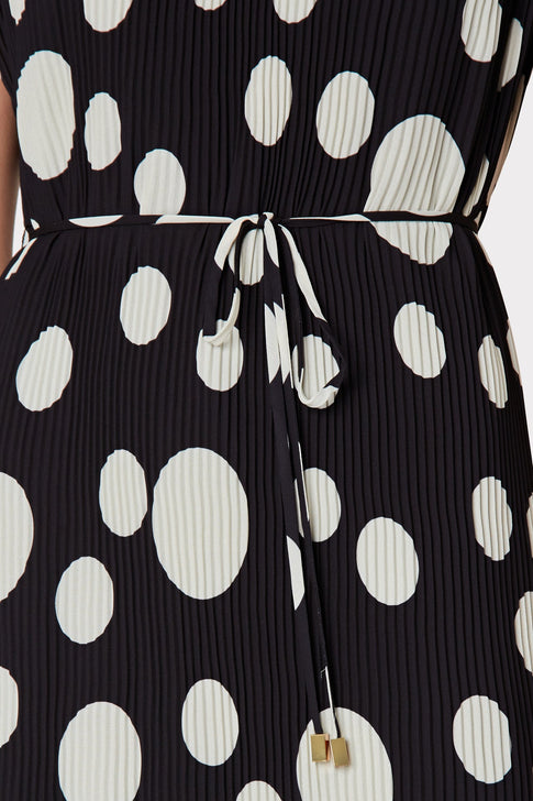 Melina Pleated Dot Dress 2