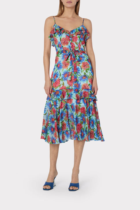 Painted Dahlia Print Petal Dress 1