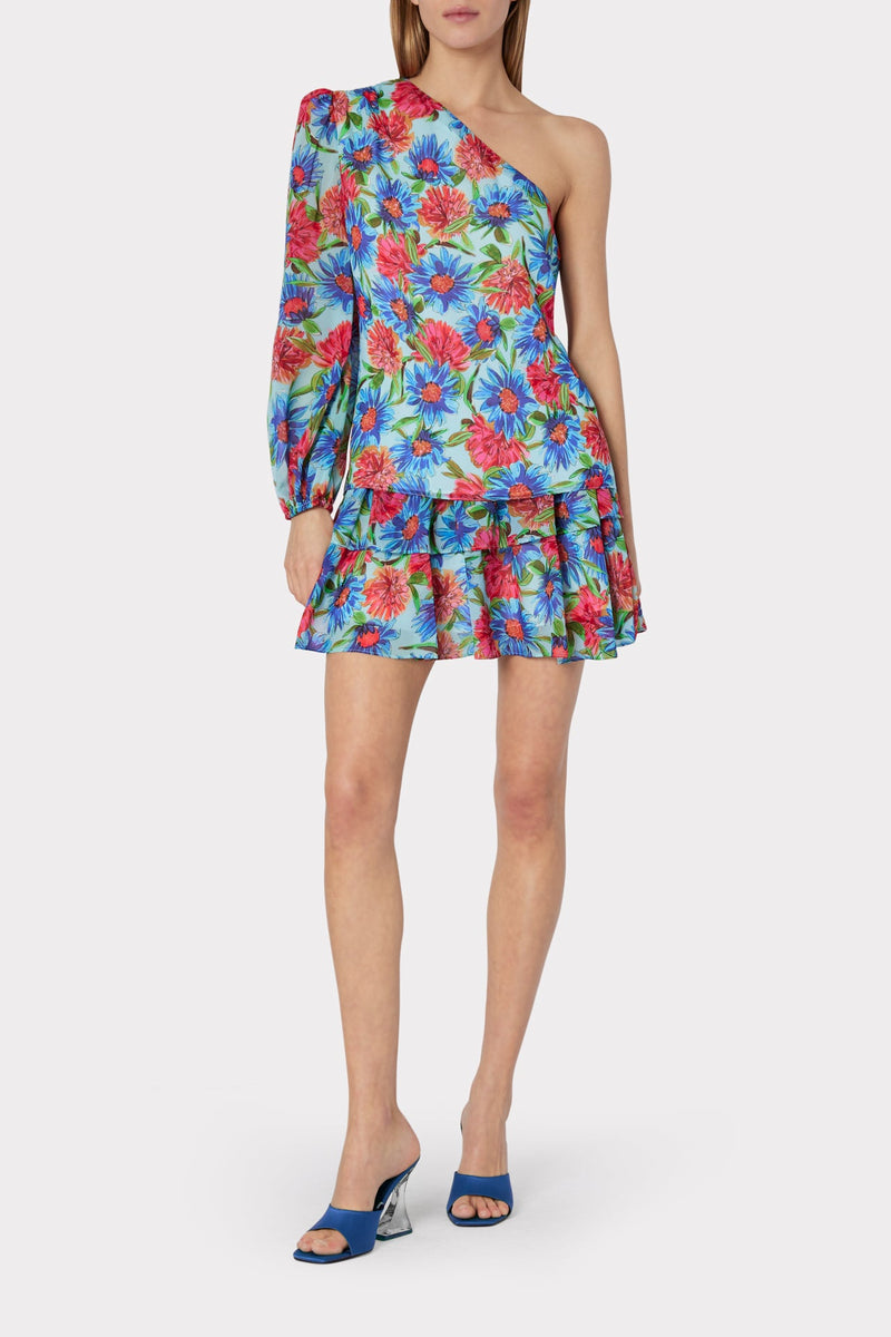 Wyatt Painted Dahlia Print Skirt