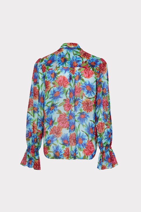 Elysa Painted Dahlia Button Down Top 3