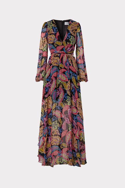 Wilfred Paisley Chiffon Dress 0