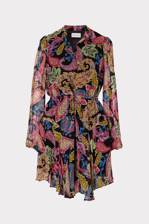 Natasha Paisley Chiffon Dress 0