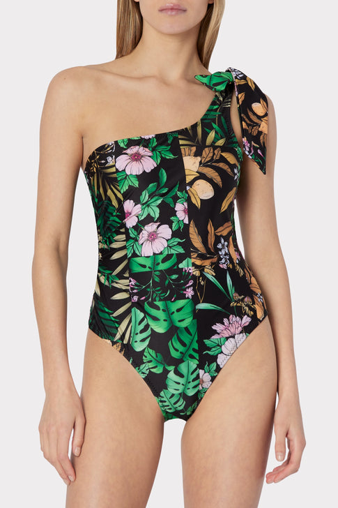 Jungle Tile Maddie One Shoulder One Piece 1