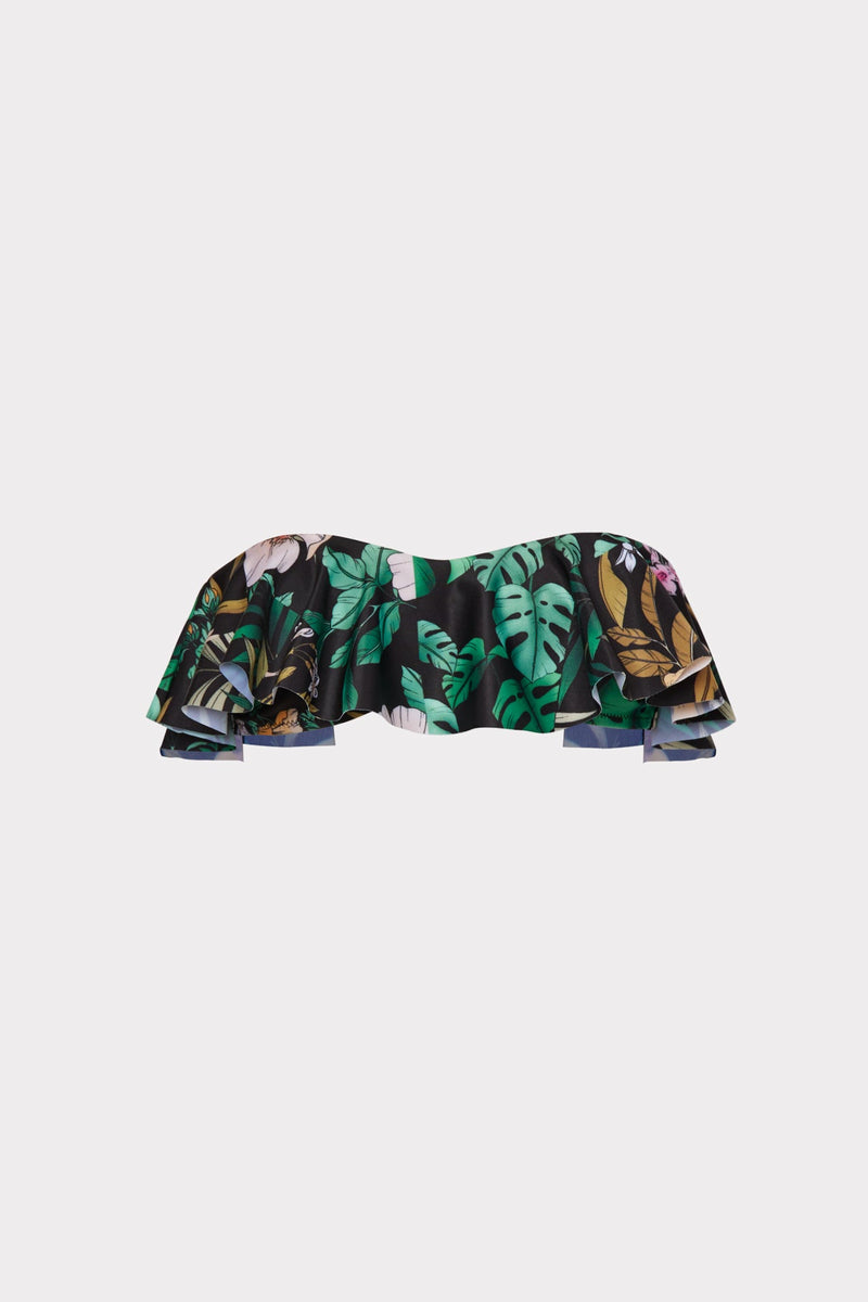 Jungle Tile Michelle Ruffle Bandeau Bikini Top