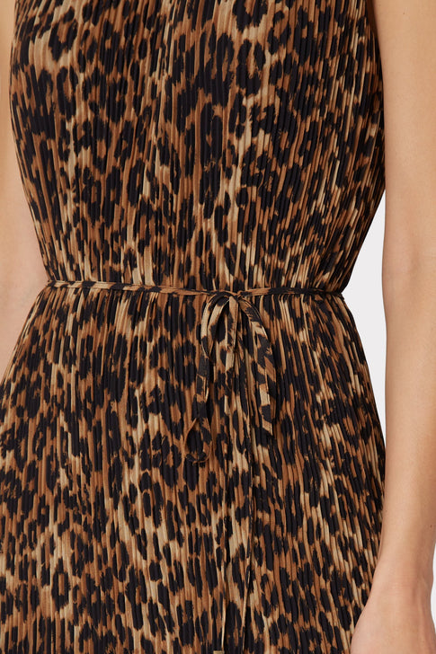 Melina Leopard Print Pleated Dress 2