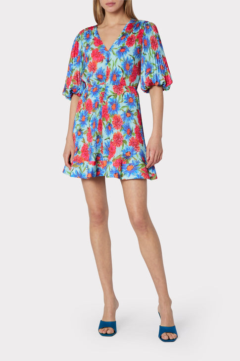 Elle Painted Dahlia Pleated Dress 1