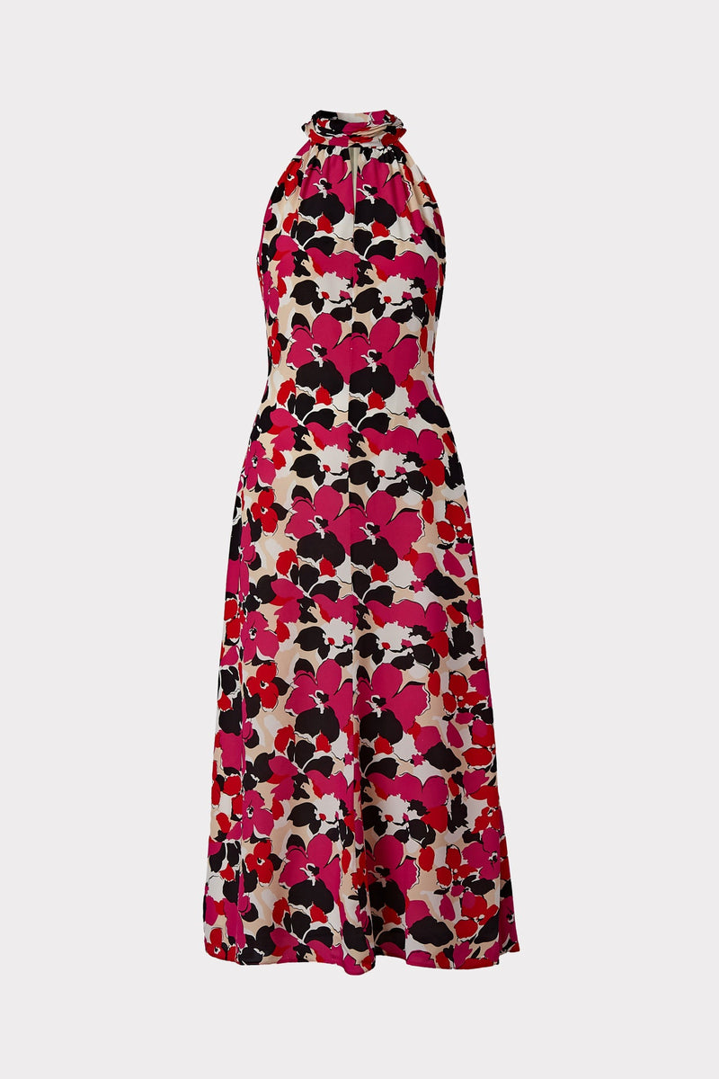 Adrian Viola Print Dress