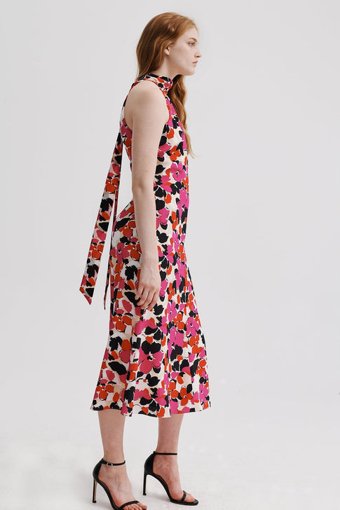 Adrian Viola Print Dress 2