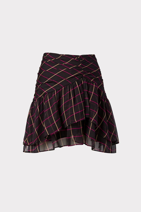 Heidi Windowpane Chiffon Skirt 0