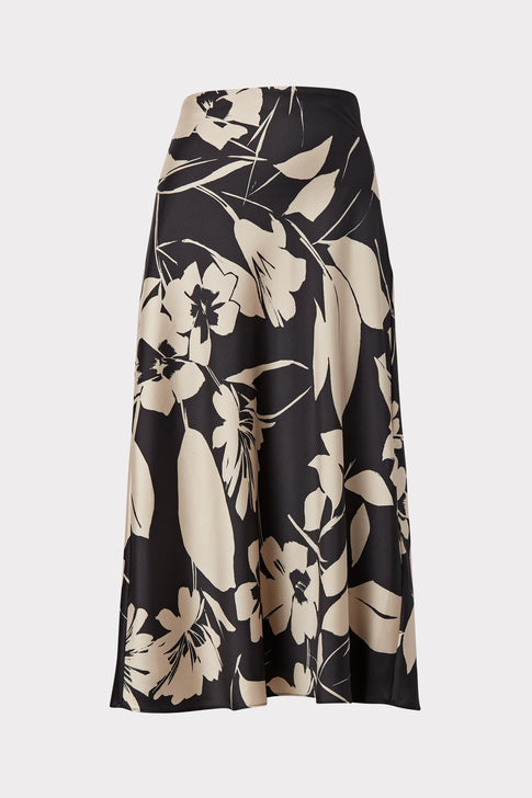 Fion Winter Floral Print Skirt 0